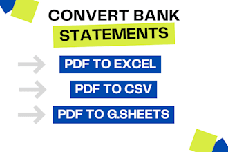 convert bank statements PDF to excel or CSV