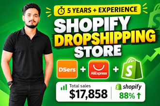 setup automated shopify dropshipping store or shopify website