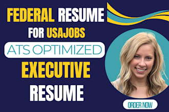 write a professional federal resume for usajobs, ats optimized executive resume