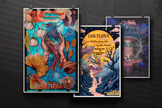 illustrate a custom party, festival or club night poster and flyer