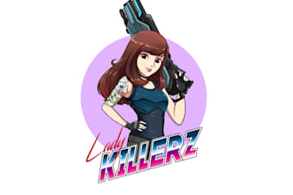 design lady character for sticker logo
