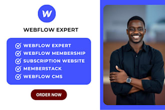 webflow membership, subscription website with memberstack, payment gateway