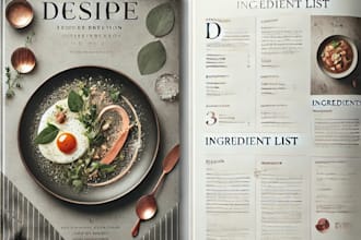 design a stunning recipe book, ebook, or cookbook