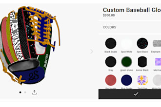 build 2d 3d baseball, softball glove configurator on zakeke kickflip shopify pod