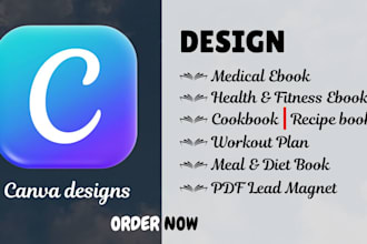 design editable health, fitness ebook, medical book, workout plan, lead magnet