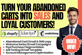 setup shopify ecommerce email sms marketing flows campaign klaviyo mailchimp
