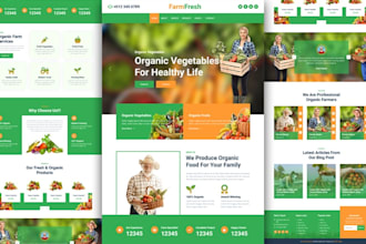 redesign clean farming website, pets website, agriculture gardening website