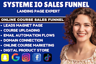 build effective systeme io sales funnel, systeme io, landing page in systeme io