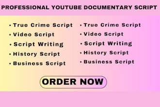 write your documentary scripts like magnates media and  youtube script magnates