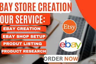 do ebay store creation, listing setup, ebay SEO optimization, product research