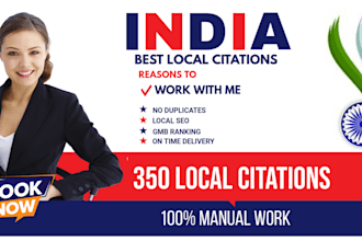 skyrocket your google rankings and local SEO with 350 india local citations