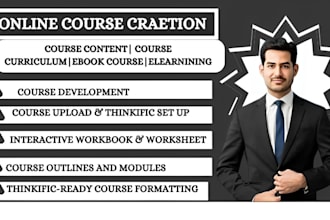 create lesson plan, assignment, ebook online course content creation, ppt