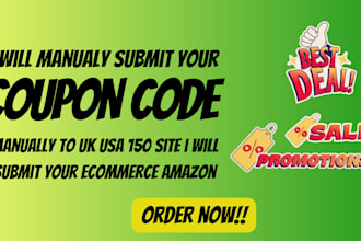 submit coupon code manually to popular sites UK USA 150 site