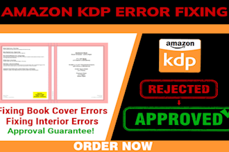 fix amazon kdp error manuscript, cover, reformat, resize, modify, edit book