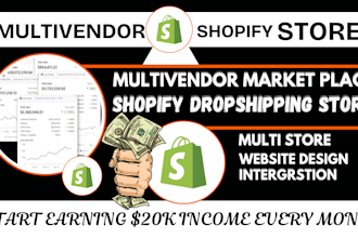 build shopify multi vendor ecommerce marketplace website dropshipping store