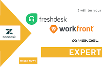 set up zendesk, freshdesk, mendel, workfront, integrate suitecrm