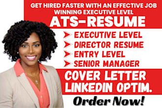 write ats senior executive director entry c level resume, CV, cover letter