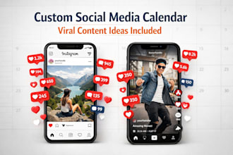 create a monthly social media content calendar for instagram tiktok