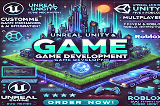 do unreal engine game, unity developers, fivem server, roblox game development