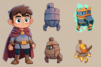 draw 2d game characters and game assets