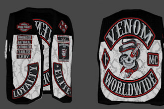 create custom fivem mc kuttes, mc patch, mc cuts with ranks and side rockers
