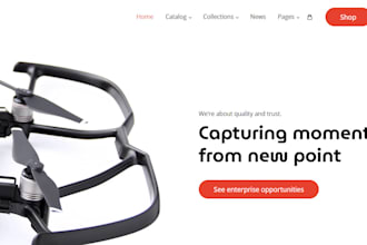 design drone shopify store camera store lens   photography store drone website