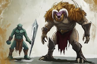 design dnd fantasy character, pfp creatures and monster concept art