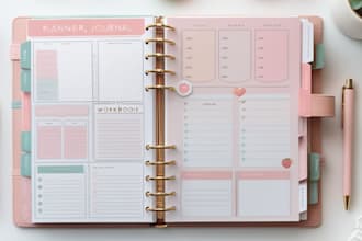 design custom digital journals, planners lead,magnets workbooks, business card