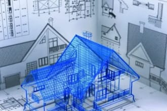 draw architectural floor plan, home design blueprint in autocad as an architect