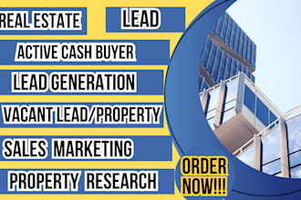 do active cash buyer, vacant lead real estate leads property owner research