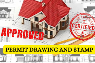 be your structural floor plan, architectural stamp for city permit in the USA