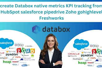 create databox native metrics KPI tracking from hubspot salesforce pipdrive zoho