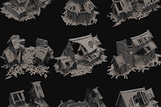 be 3d designer,deliver stls,trg terrains,tabletop environment,medieval ruins,obj
