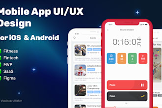 design modern mobile app UI UX for ios and android in figma