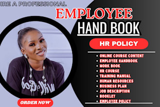 create a professional employee handbook with HR policies manual procedure policy