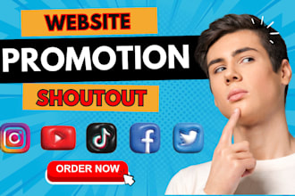 promote shoutout share website link to 95m USA UK twitter fb yt tiktok audience