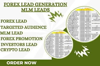 deliver high quality forex, crypto, MLM, and depositor leads with verify email