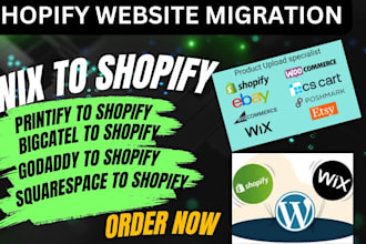 migrate wix to shopify migration, wix website redesign, website backup