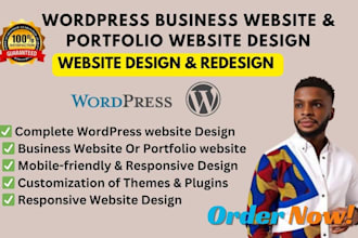 build responsive wordpress business website portfolio design, redesign wordpress