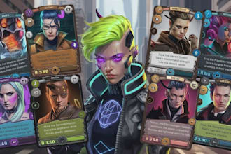 design card game tarot or card box mockup, board game illustration for your tcg