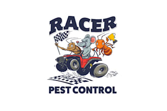 design super racing and new pest control company logo