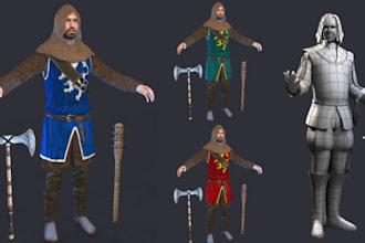 model and rig animate retro 3d low poly character in n64 ps1 ps2 pxz style