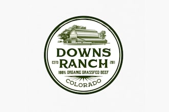 design particular colorado ranch grassfed beef logo