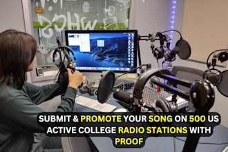 submit and promote your song to US 500 active college radio stations with proof