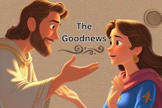 do children bible story illustration, christian book illustration kid story book