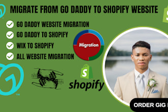 migrate from wordpress woo commerce, squares pace godaddy to shopify website