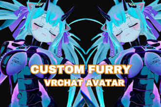 edit create custom furry vrchat avatar, vrc character, furry nsfw vr chat avatar
