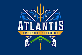 make shining attract pressure cleaning logo design service