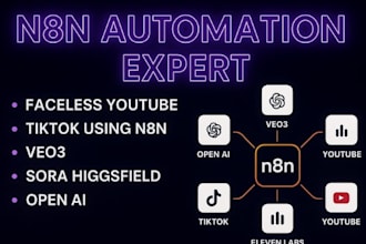 do n8n faceless youtube, tiktok using n8n , veo3, sora higgsfield open ai
