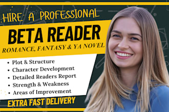 beta read critique romance fantasy young adult novel book editor proofreading